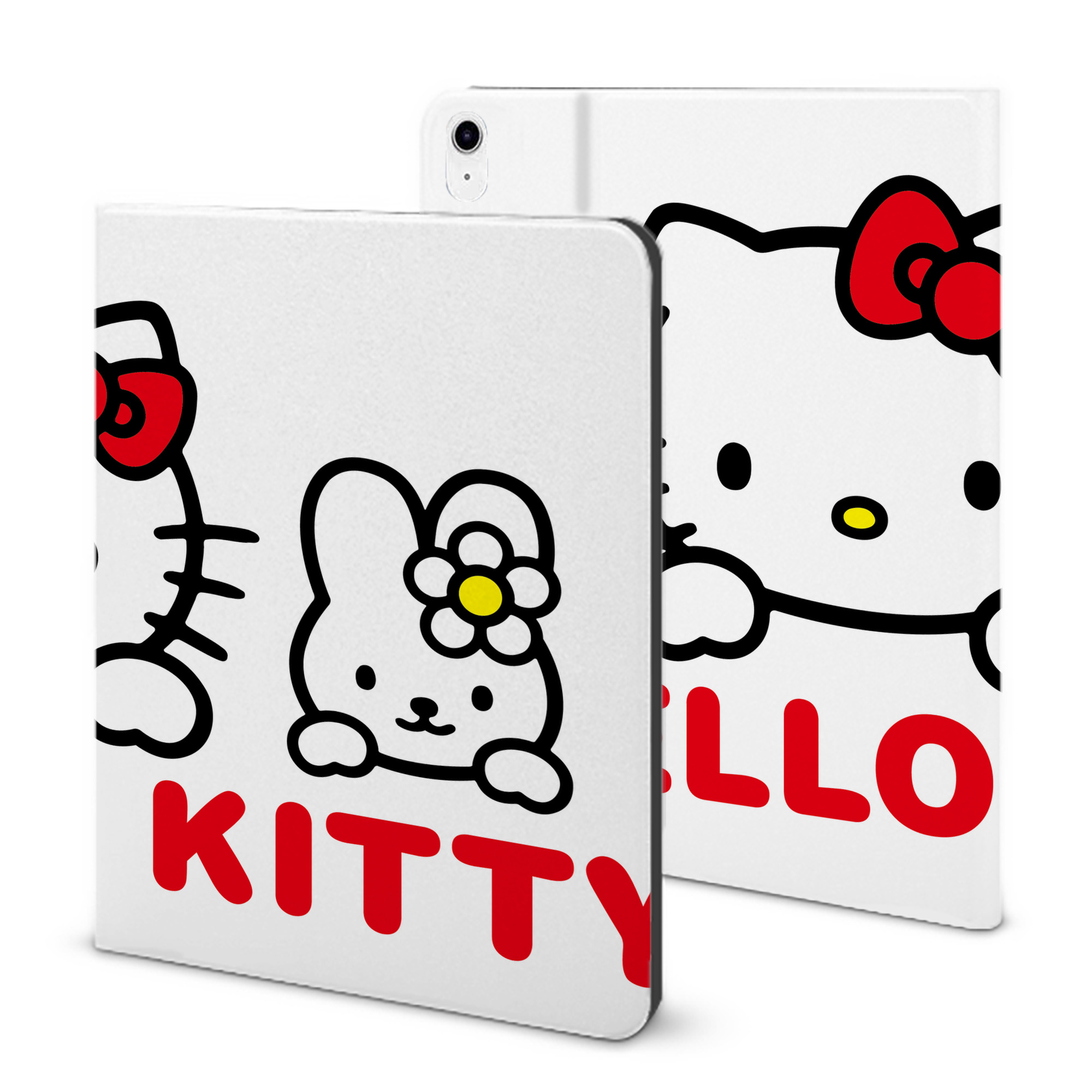 （画像用） Hello Kitty ハローキティ IPad ケース ブック型 PUレザー TPU 耐衝撃 軽量 薄型 ペン収納なし 全面保護 IPad 各モデル対応